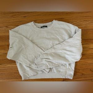 Zara Size Small Cropped Tan Sweatshirt